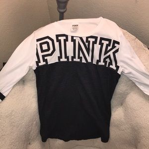 pink 3/4 quarter sleeve shirt